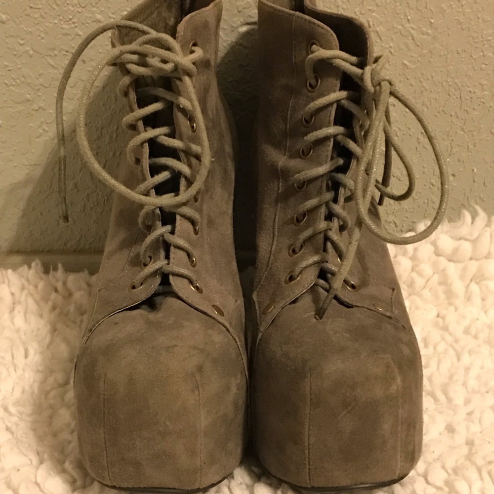 Jeffery Campbell Suede Grey Lita bootie